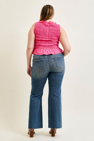 Judy Blue Mid Rise Front Flap Pocket Flare Denim Jeans 881113