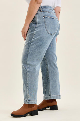 Judy Blue High Waist Rigid Magic Lace Up Marlow Arc Denim Jeans 881175
