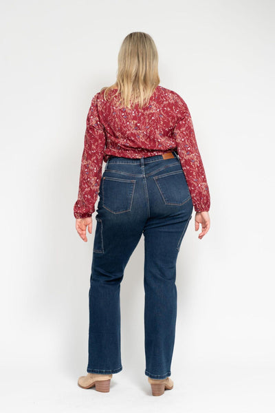 Judy Blue High Waist Cargo Bootcut Denim 88872-Jeans-Sunshine and Wine Boutique