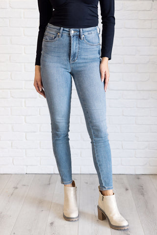 Judy Blue Justine High Rise Control Top Contrast Wash Skinny Jeans - Exclusive