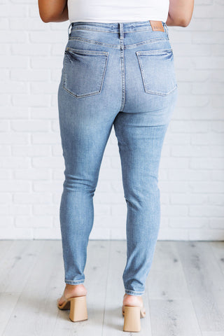 Judy Blue Justine High Rise Control Top Contrast Wash Skinny Jeans - Exclusive