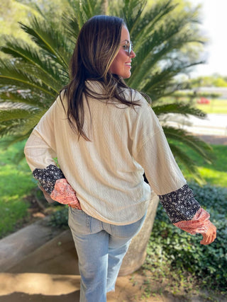 Textured Floral Blouse in Three Colors