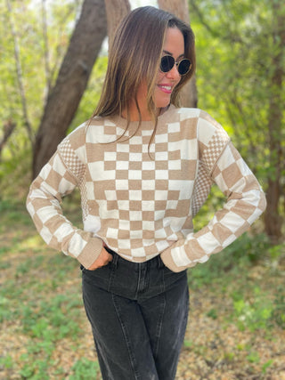 One Eleven North All Checkered Out Sweater in Four Colors