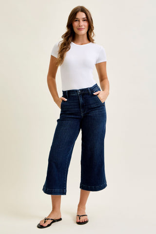 Judy Blue High Waist Ankle Wide Leg Denim Jeans 82694