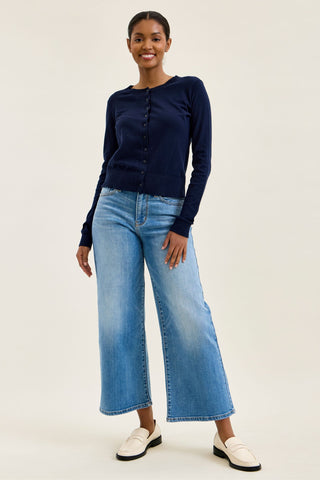 Judy Blue Mid Rise Claudia Ankle Wide Leg Denim Jeans 82738