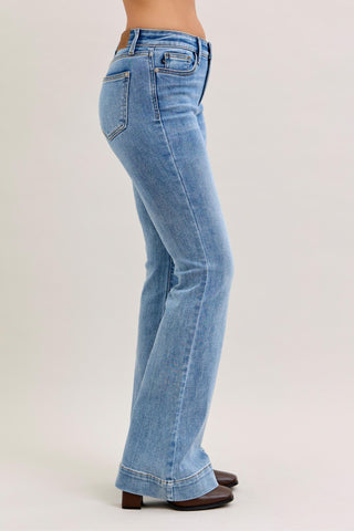 Judy Blue Mid Rise Flare Denim Jeans 82676