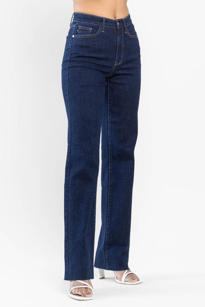 Judy Blue High Waist Vintage & Back Darts Detail Straight Denim 82512-Jeans-Sunshine and Wine Boutique