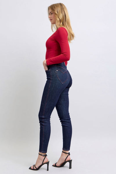 Judy Blue High Waist Heart Shaped Back Pockets Skinny Jeans 88916 - Exclusive-Jeans-Sunshine and Wine Boutique