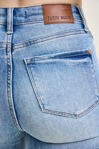 Judy Blue High Waist Tummy Control Contrast Wash Straight Denim Jeans 88794
