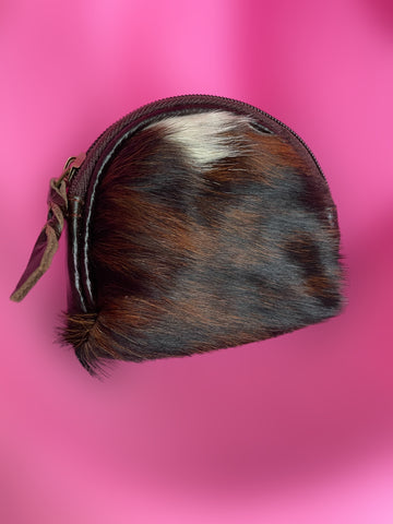 Crazy Heifers Hair on Hide Pouch, Brown-Purse-Sunshine and Wine Boutique