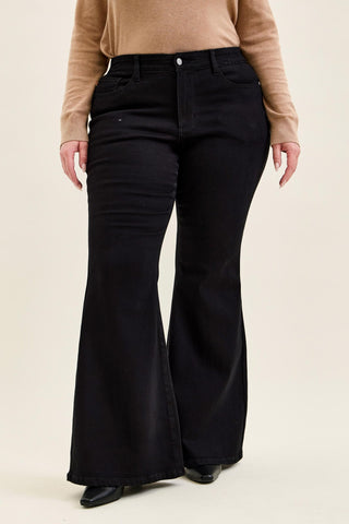 Judy Blue Low Rise Black Jaqueline Flare Denim Jeans 881181