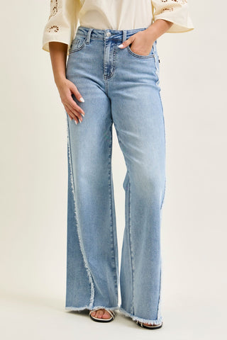Judy Blue High Waist Twisted Retro Wide Leg Denim Jeans 881087