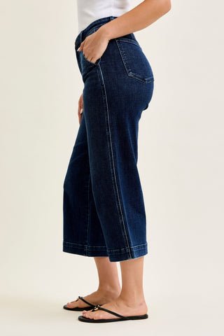 Judy Blue High Waist Ankle Wide Leg Denim Jeans 82694