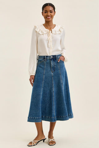 Judy Blue High Waist Lasso Stone Denim Skirt 2844