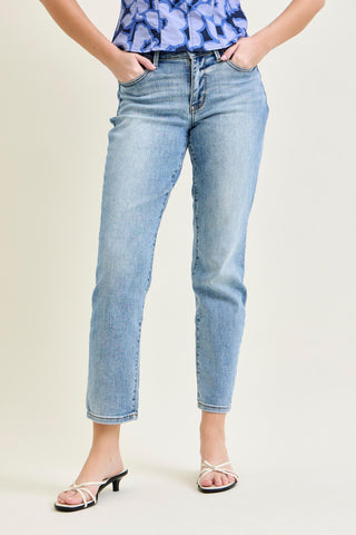 Judy Blue Mid Rise Vintage Wash Cell Phone Pocket Slim Denim Jeans 82626