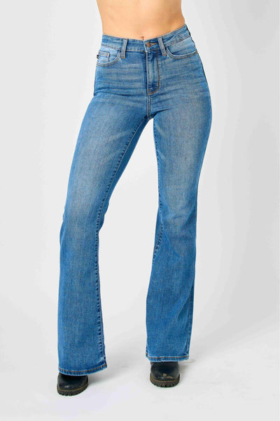 Judy Blue High Waist Classic Flare Denim 82588-Jeans-Sunshine and Wine Boutique