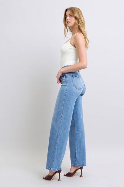 Judy Blue High Waist Vintage Wash Retro Wide Leg Denim Jeans 82625-Jeans-Sunshine and Wine Boutique