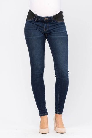 Judy Blue Bloom Maternity Destroyed Skinny Denim Mid Rise 9801-Jeans-Sunshine and Wine Boutique