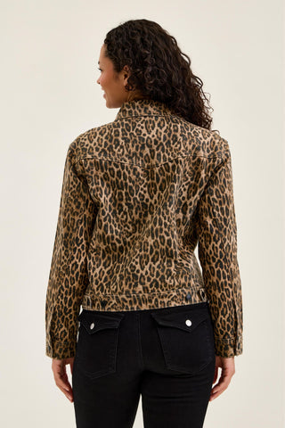 Judy Blue Rigid Magic Cicly Leopard Print Denim Jacket 7891