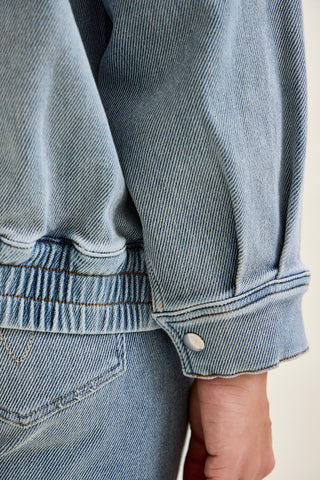 Judy Blue Knit Indigo Marty Bomber Jacket 7888
