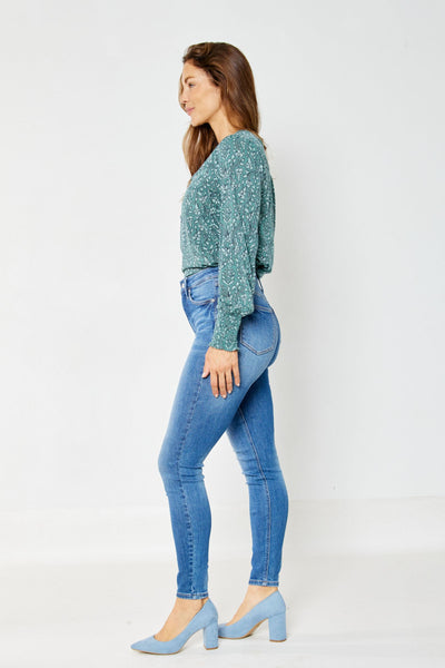 Judy Blue High Rise Tummy Control Classic Skinny Denim 88799-Jeans-Sunshine and Wine Boutique