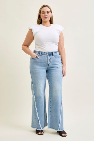 Judy Blue High Waist Twisted Retro Wide Leg Denim Jeans 881087