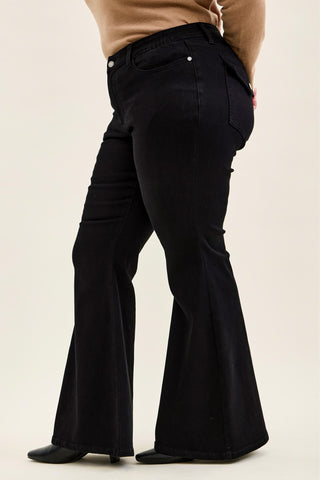 Judy Blue Low Rise Black Jaqueline Flare Denim Jeans 881181