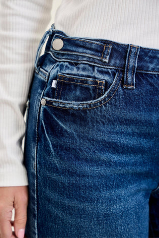 Judy Blue High Waist Rigid Magic Adjustable Tabs Column Straight Denim Jeans 881115