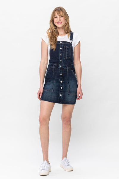 Judy Blue High Waist Overall Skirt Denim Dress 2810 - Exclusive-Dresses-Sunshine and Wine Boutique