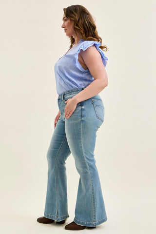 Judy Blue Mid Rise Flare Denim Jeans 82718 - 3 Inseam Options