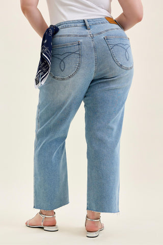 Judy Blue Mid Rise Bandana Loop Ankle Straight Denim Jeans 881120