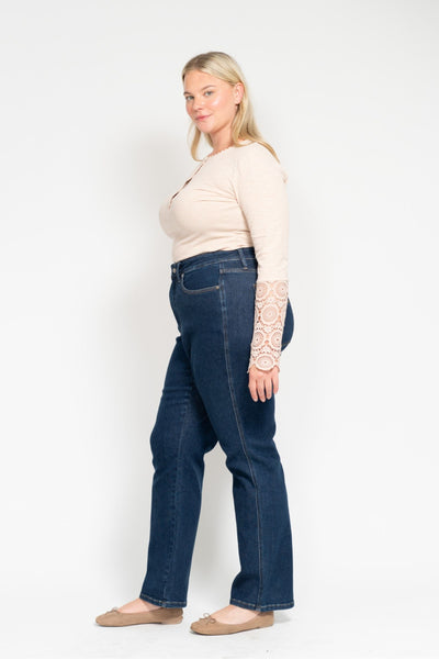 Judy Blue High Waist "Tummy Control" Classic Straight Denim 88575-Jeans-Sunshine and Wine Boutique