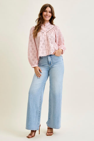 Judy Blue High Waist Tummy Control Retro Wide Leg Denim Jeans 881128