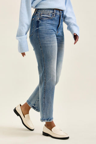 Judy Blue High Waist Tummy Control Peggy Ankle Straight Denim Jeans 881166