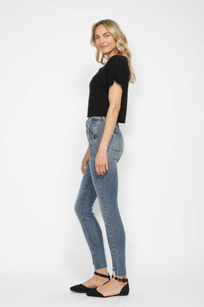 Judy Blue High Waist Tummy Control Vintage Wash Destroy Skinny Denim 88769-Jeans-Sunshine and Wine Boutique