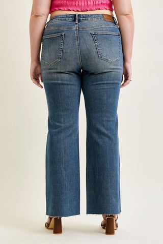 Judy Blue Mid Rise Front Flap Pocket Flare Denim Jeans 881113