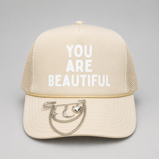 Southern Bliss You are Beautiful Tan Trucker Hat