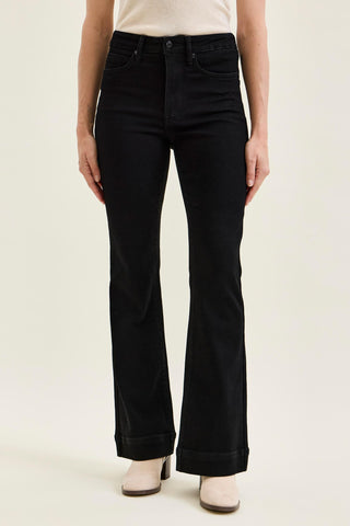 Judy Blue High Waist Tummy Control Black Daisy Bootcut Denim Jeans 881242
