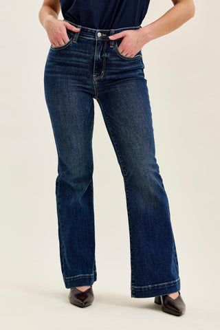 Judy Blue High Waist Trouser Flare Denim Jeans 82637 - Petite