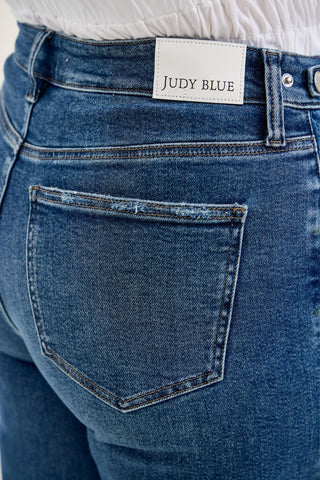 Judy Blue High Waist Rigid Magic Adjustable Tabs Column Straight Denim Jeans 881115