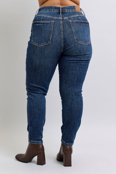 Judy Blue Mid Rise Tummy Control Classic Vintage Skinny Denim Jeans 88881-Jeans-Sunshine and Wine Boutique