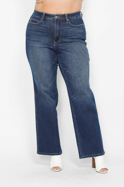 Judy Blue High Waist "Tummy Control" Classic Straight Denim Jeans 88869-Jeans-Sunshine and Wine Boutique