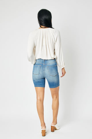 Judy Blue High Waist Tummy Control Double Button Denim Short 150269