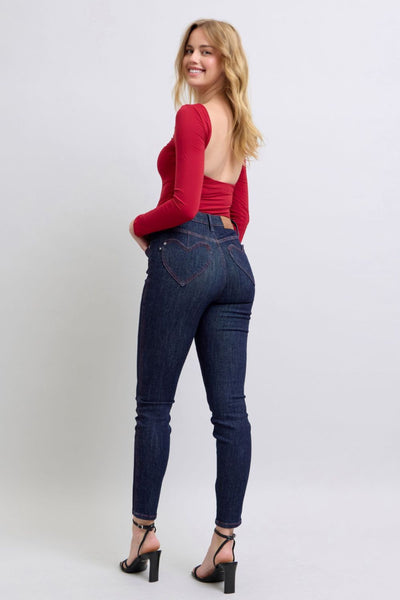 Judy Blue High Waist Heart Shaped Back Pockets Skinny Jeans 88916 - Exclusive-Jeans-Sunshine and Wine Boutique