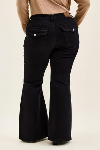 Judy Blue Low Rise Black Jaqueline Flare Denim Jeans 881181