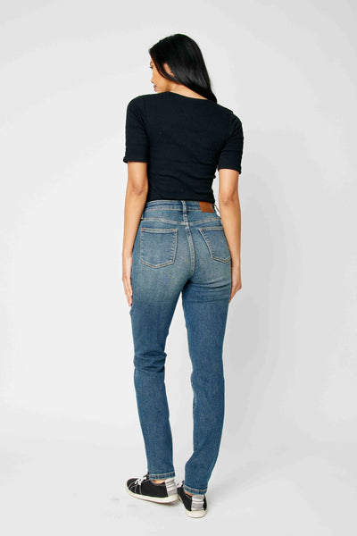 Judy Blue High Waist Classic Relaxed Denim Jeans 88687-Jeans-Sunshine and Wine Boutique