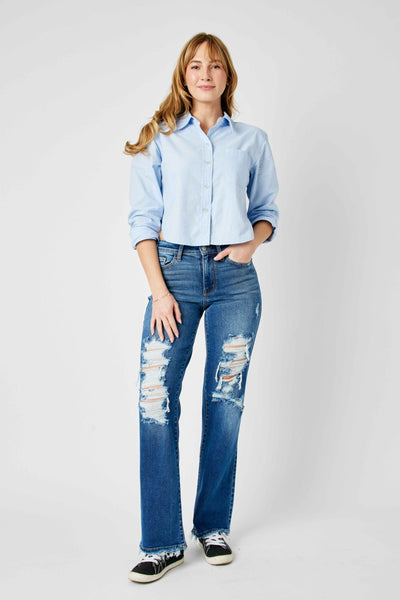 Judy Blue Mid Rise Dad Denim 82605-Jeans-Sunshine and Wine Boutique