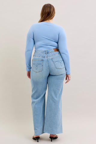 Judy Blue High Waist Retro Wide Leg Denim Jeans 88711