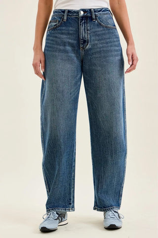 Judy Blue High Waist R.m. "Marlow" Arc Dk Time Weathered Indigo Jeans
