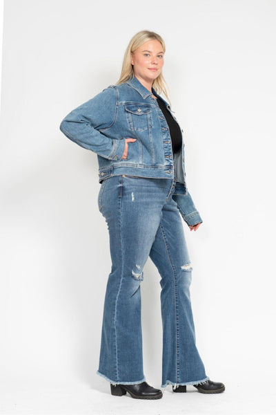 Judy Blue Classic Vintage Wash Denim Jacket 7877-Jeans-Sunshine and Wine Boutique